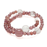 Strawberry Quartz and Clear Quartz bracelet for love, clarity, and energy healing